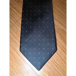 John Varvatos Silk Tie Black Polka Dot Geometric Made Italy